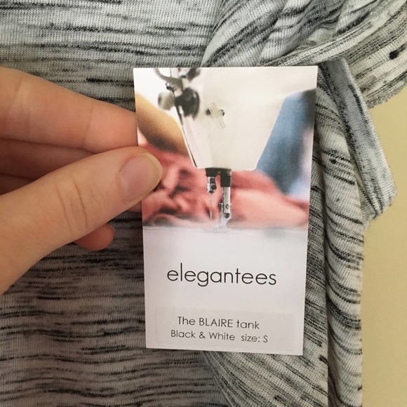 Elegantees Blaire Ruffle Sleeve Black Multi Tank S - Picture 8 of 9